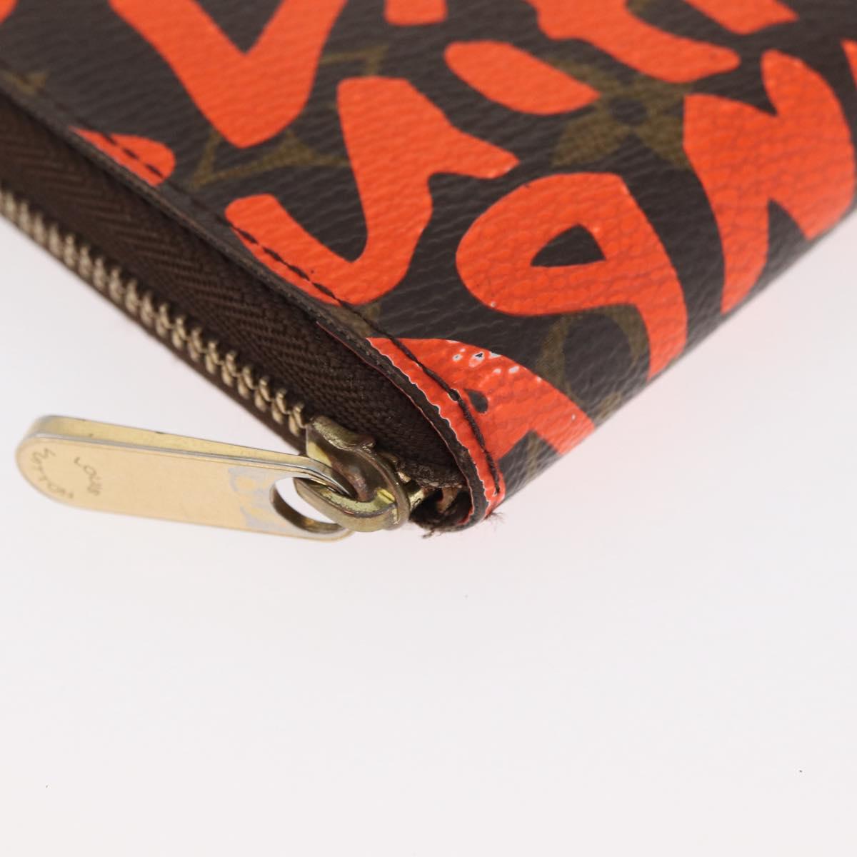 LOUIS VUITTON Graffiti Zippy coin purse Coin Purse Orange M93708 LV Auth 182771A