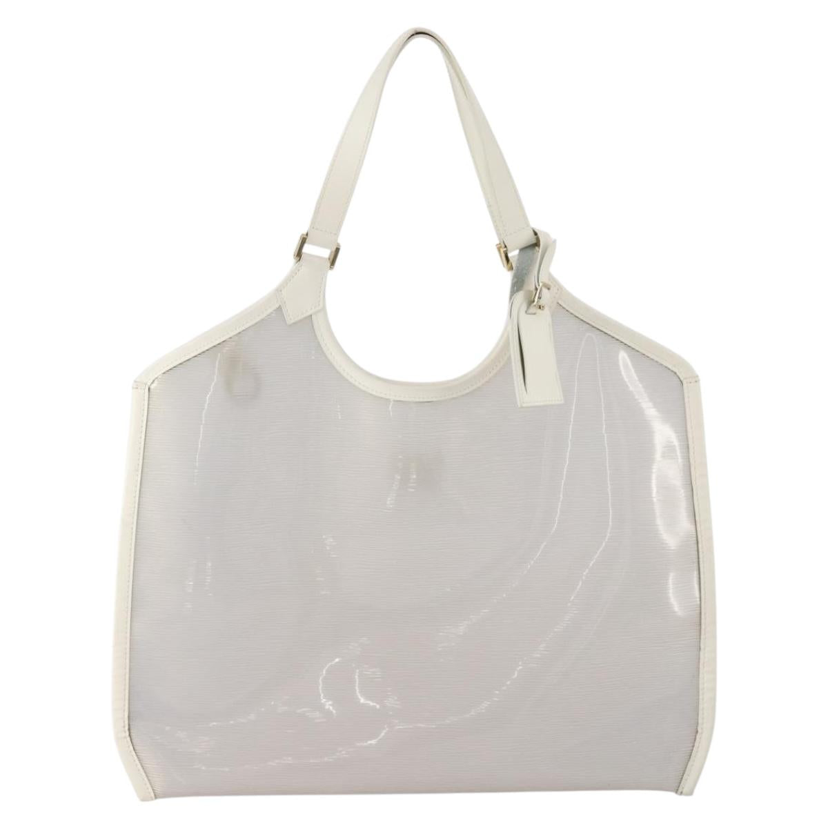 LOUIS VUITTON Epi Plage Lagoon Bay Tote Bag White Clear M92151 LV Auth 182775A