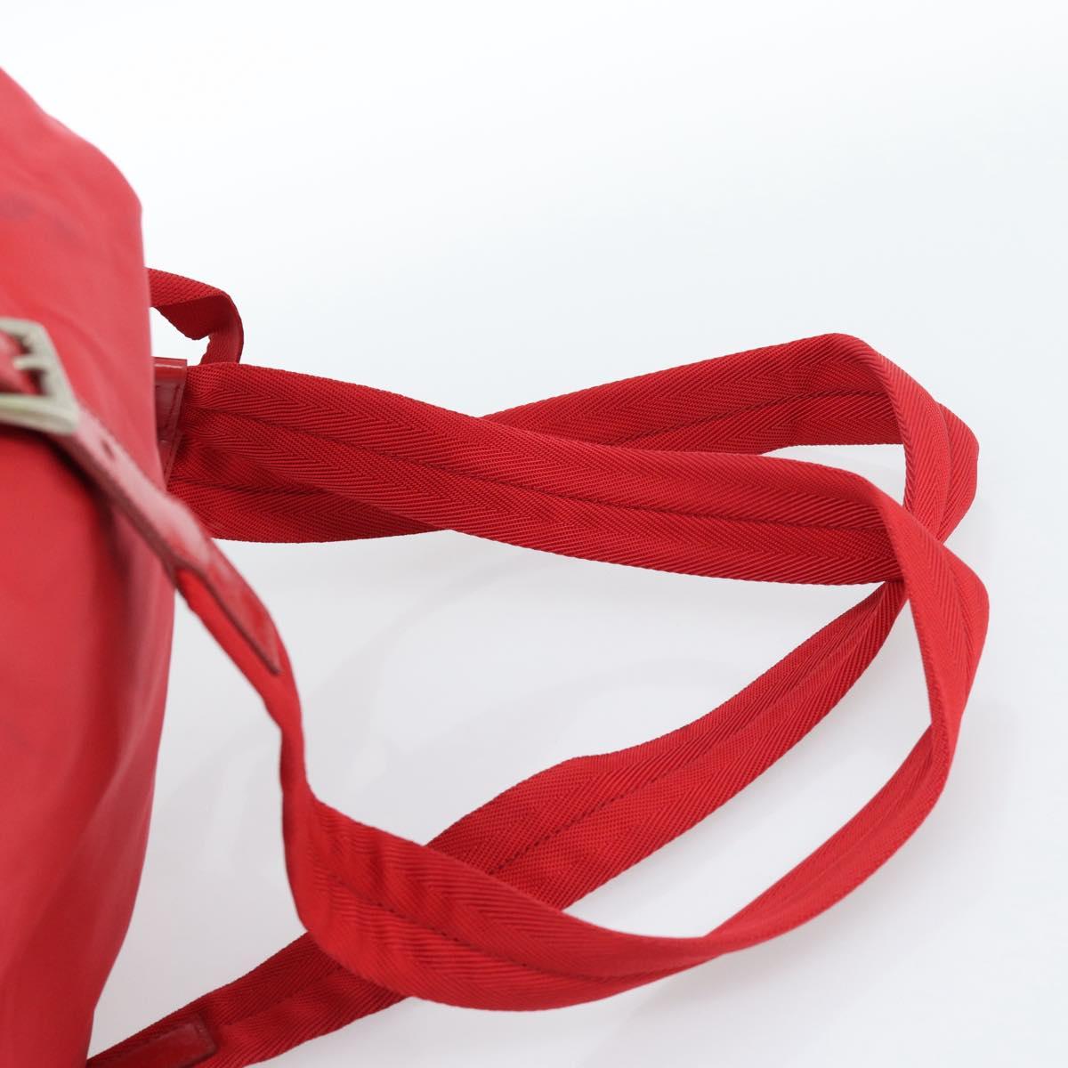 PRADA Backpack Nylon Red Silver Auth 182785A