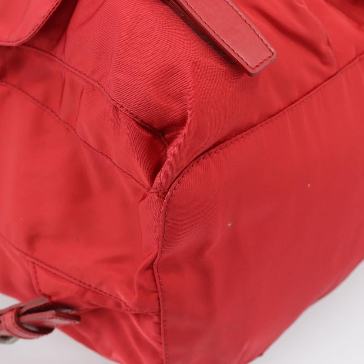 PRADA Backpack Nylon Red Silver Auth 182785A