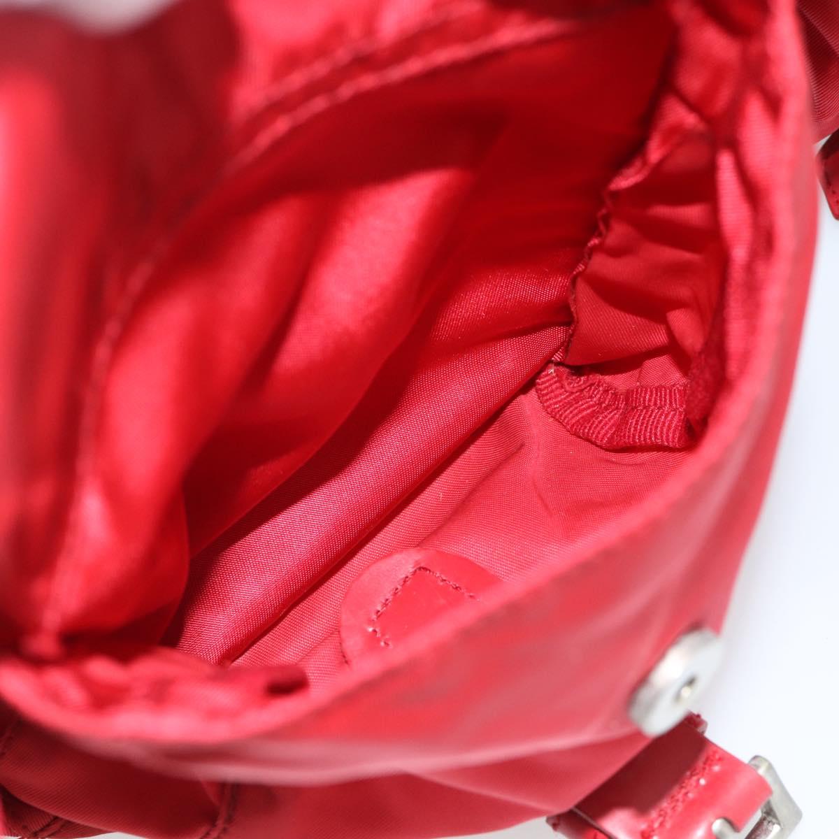 PRADA Backpack Nylon Red Silver Auth 182785A