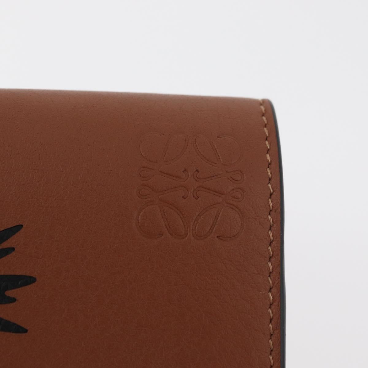 LOEWE Studio Ghibli Collaboration Compact Wallet Leather Brown Auth 182792SM