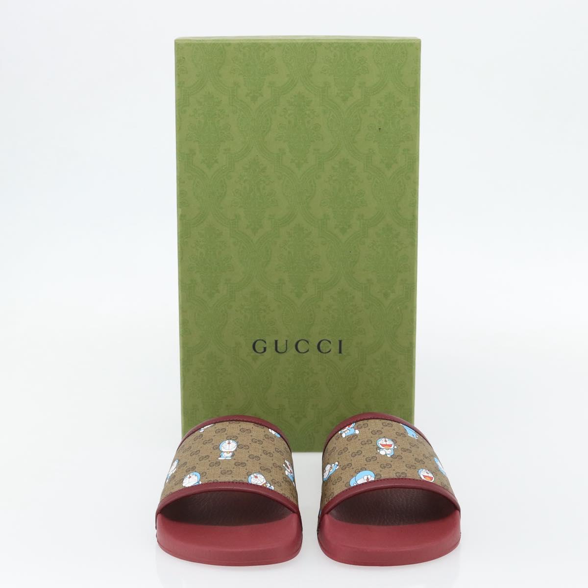 GUCCI Micro GG Supreme Fujiko Pro Doraemon Sandals PVC 655026 Auth 182793SM
