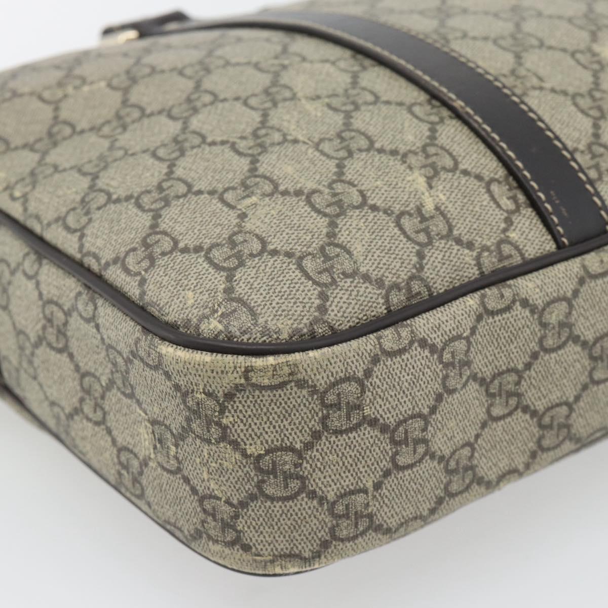 GUCCI GG Supreme Hand Bag PVC 2way Beige Gold 322287 Auth 182807