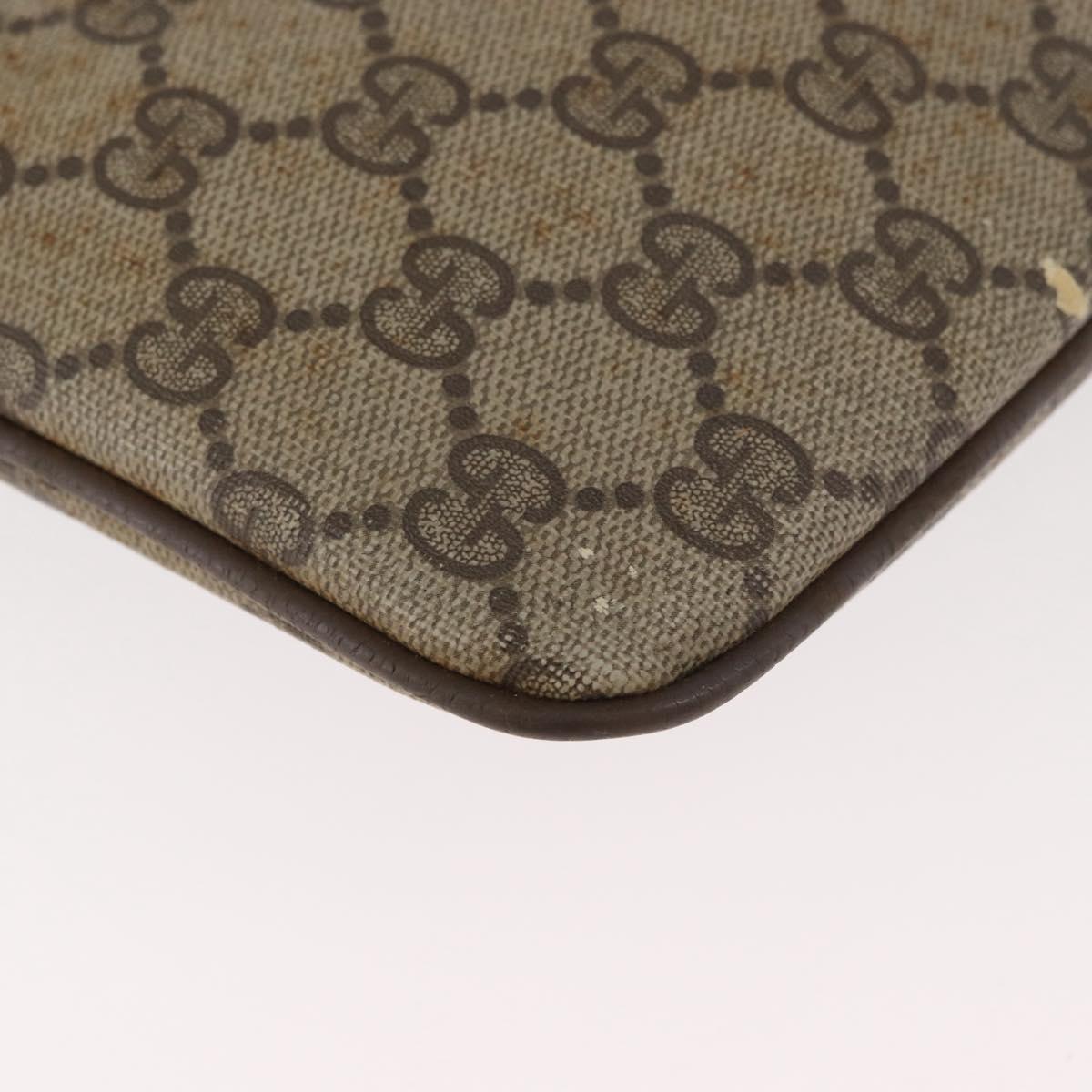 GUCCI GG Supreme Web Sherry Line Bag PVC Beige Gold 904 02 047 Auth 182808