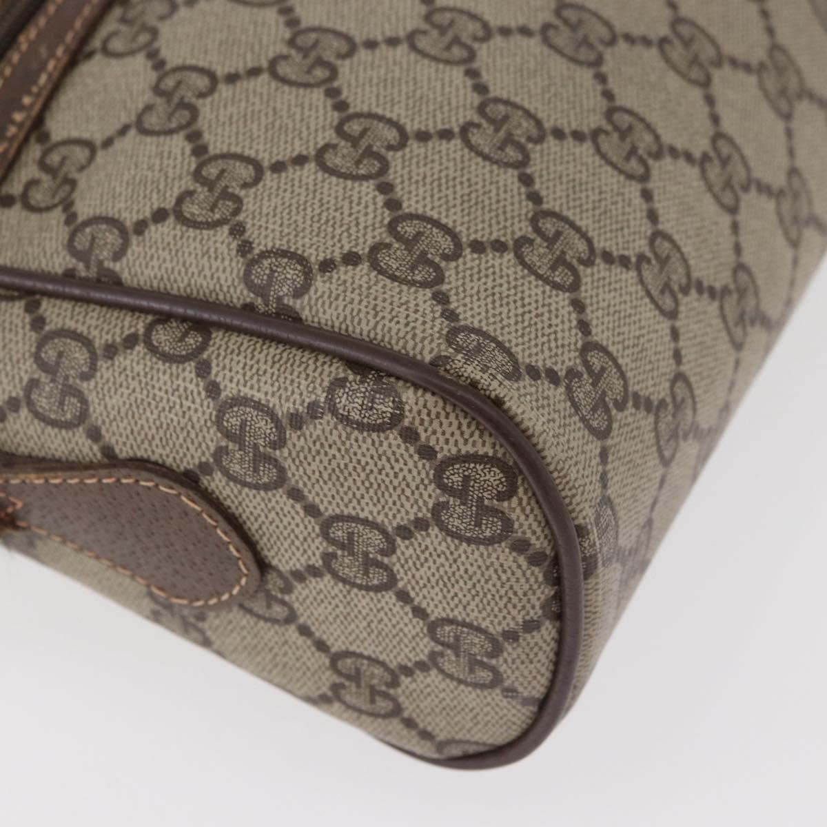GUCCI GG Supreme Web Sherry Line Bag PVC Beige Gold 56 02 088 Auth 182809