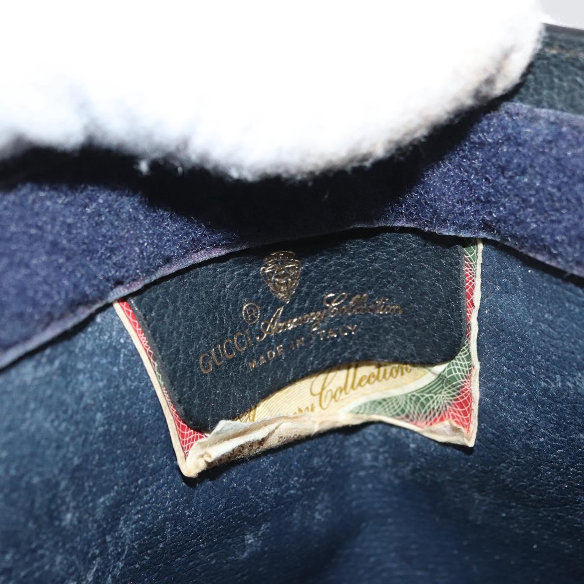 GUCCI GG Supreme Sherry Line Clutch Bag PVC Navy Red 89 01 032 Auth 182810