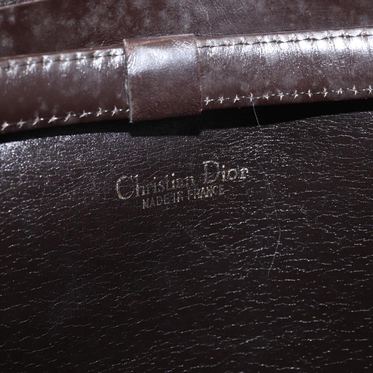 Christian Dior Trotter Canvas Shoulder Bag Beige Gold Auth 182812