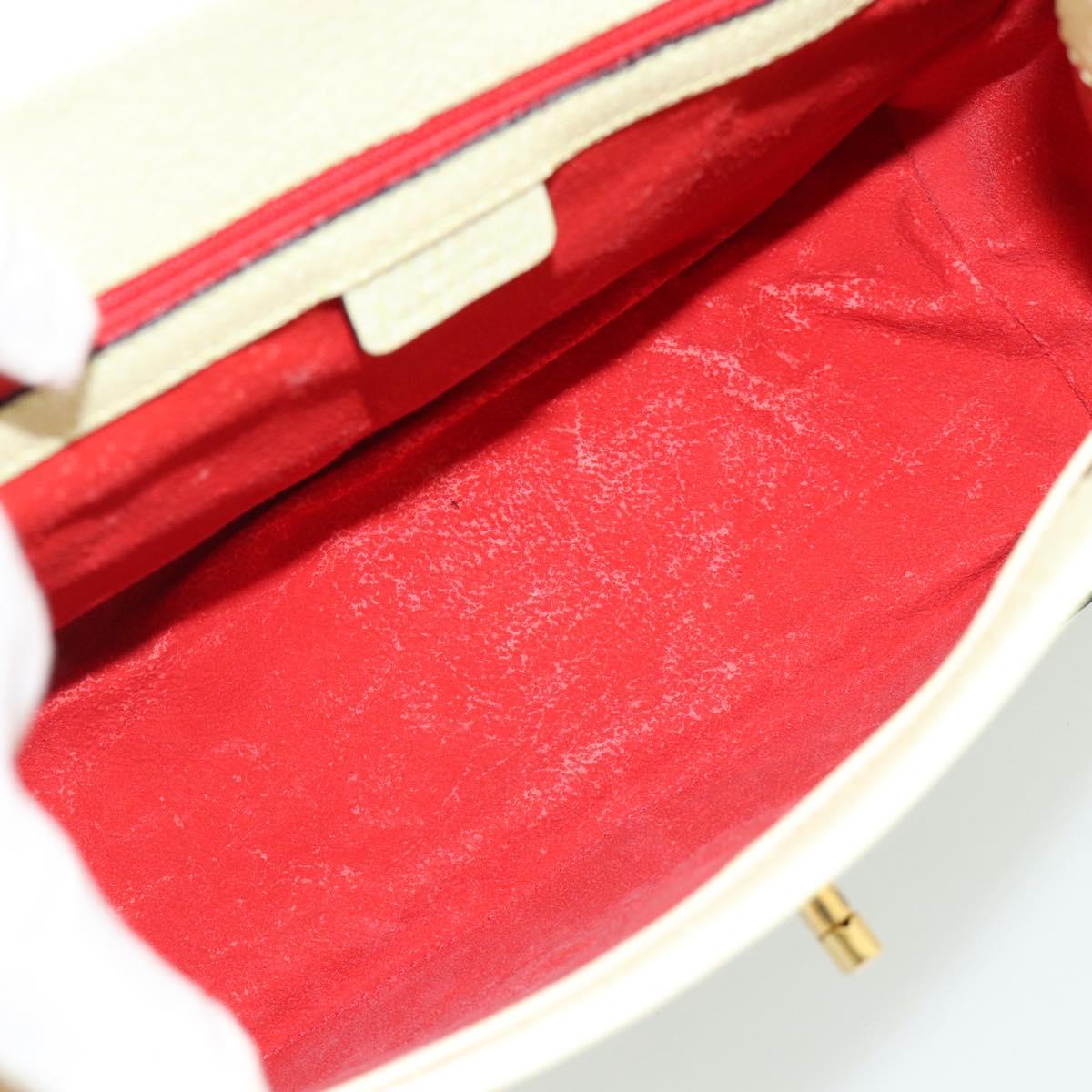 CELINE Hand Bag Leather 2way Yellow Gold Auth 182813