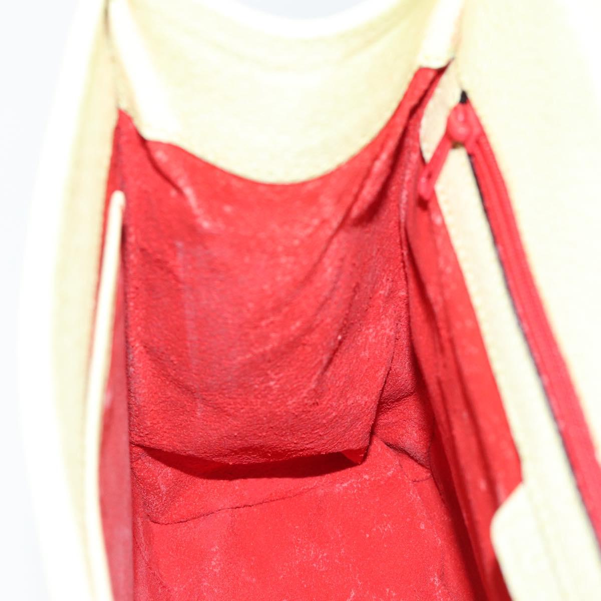 CELINE Hand Bag Leather 2way Yellow Gold Auth 182813