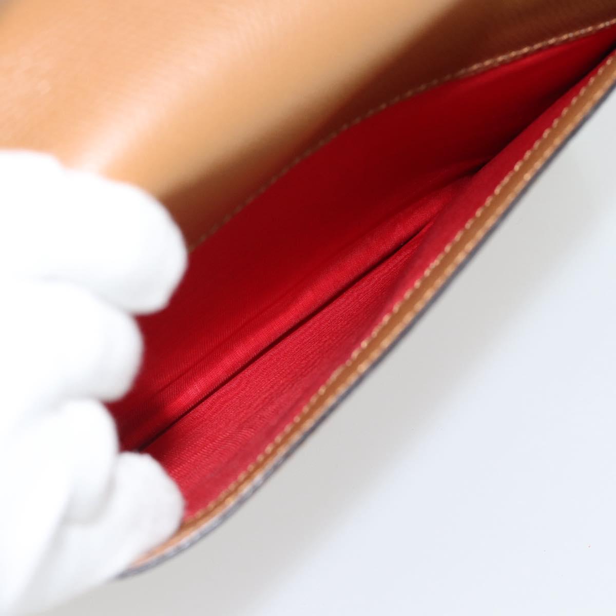 CELINE Hand Bag Leather 2way Brown Gold Auth 182814