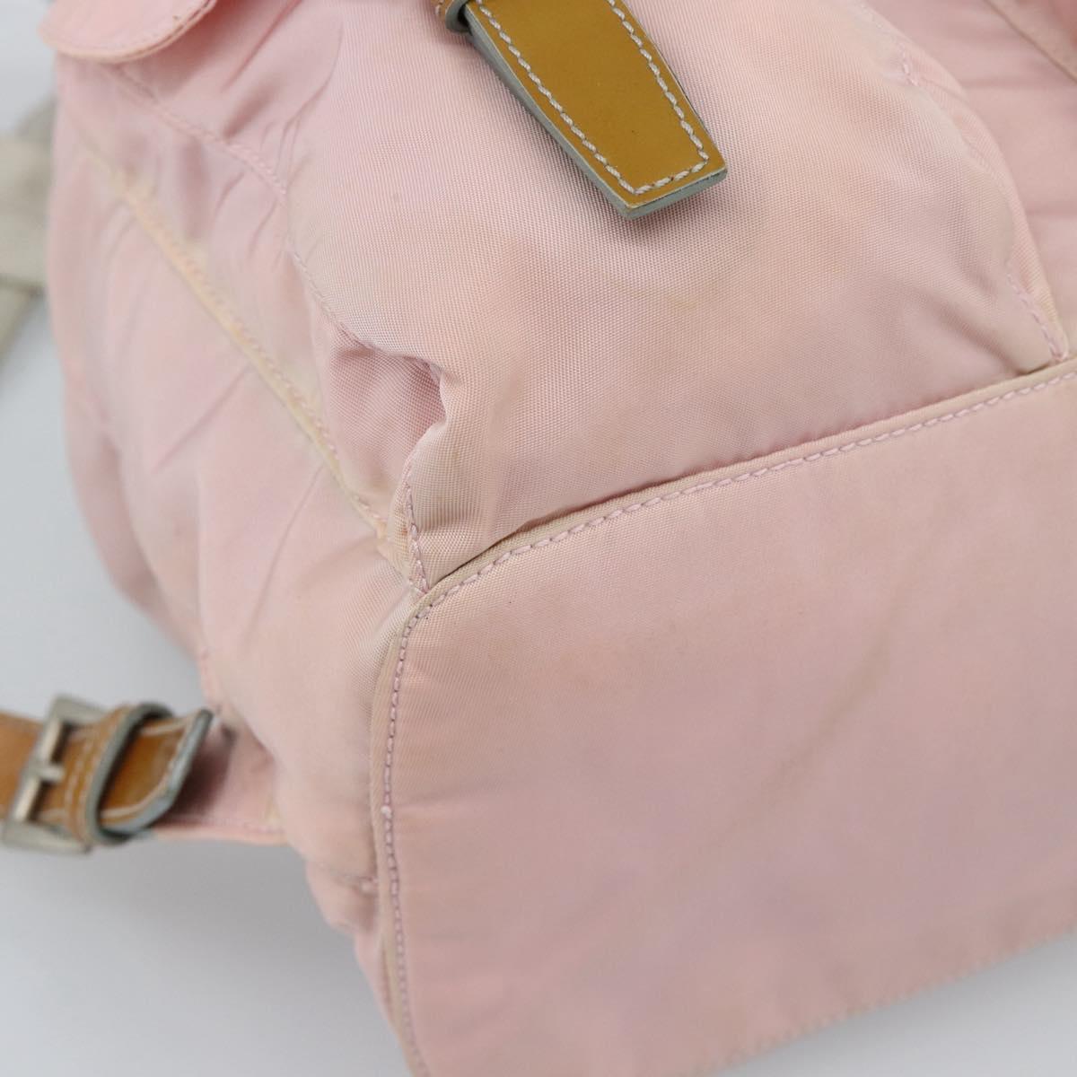 PRADA Backpack Nylon Pink Silver Auth 182817