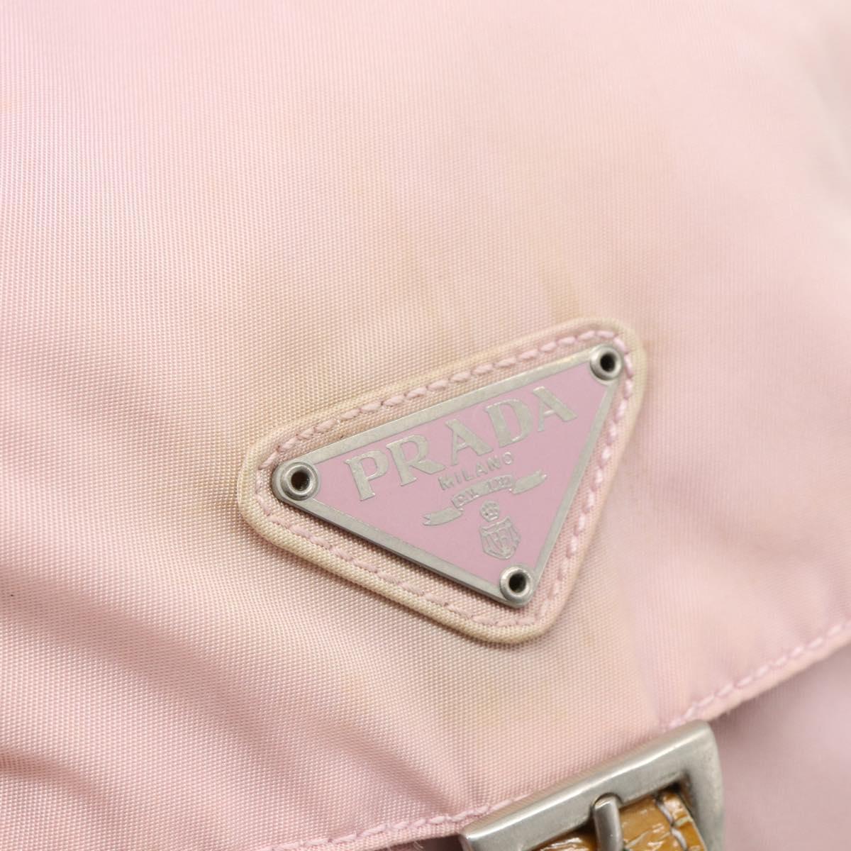 PRADA Backpack Nylon Pink Silver Auth 182817
