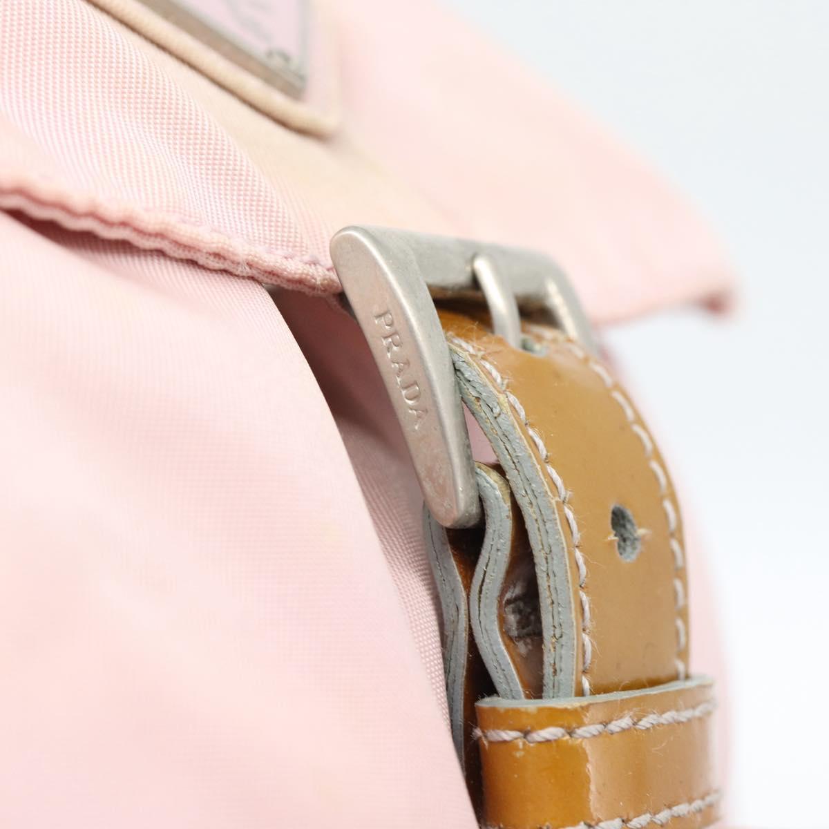 PRADA Backpack Nylon Pink Silver Auth 182817