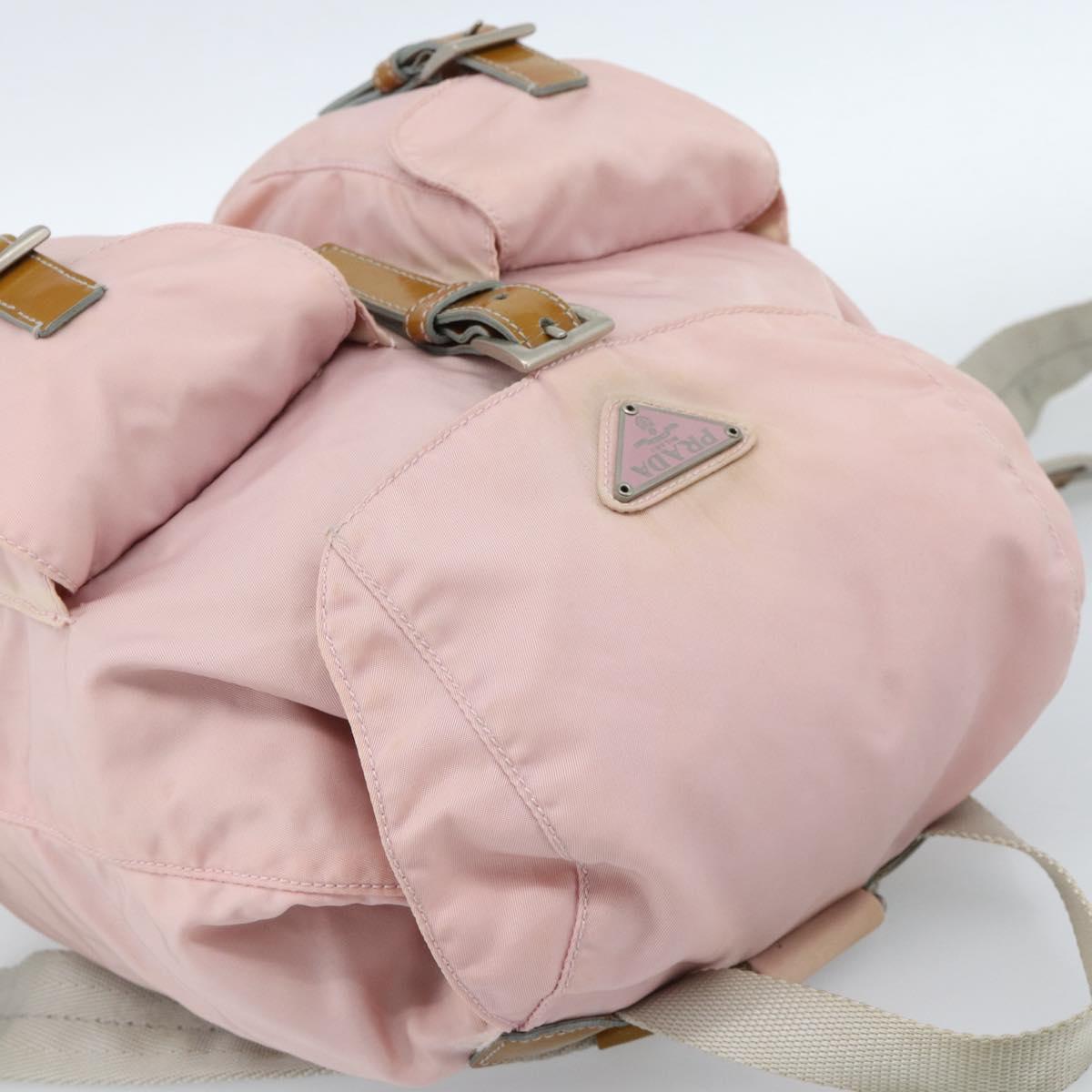 PRADA Backpack Nylon Pink Silver Auth 182817