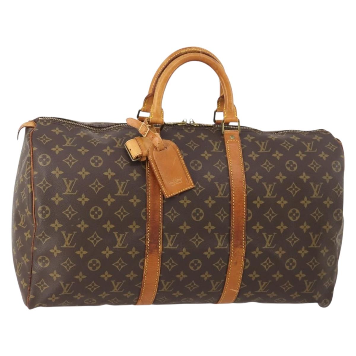 LOUIS VUITTON Monogram Keepall 50 Boston Bag M41426 LV Auth 182823