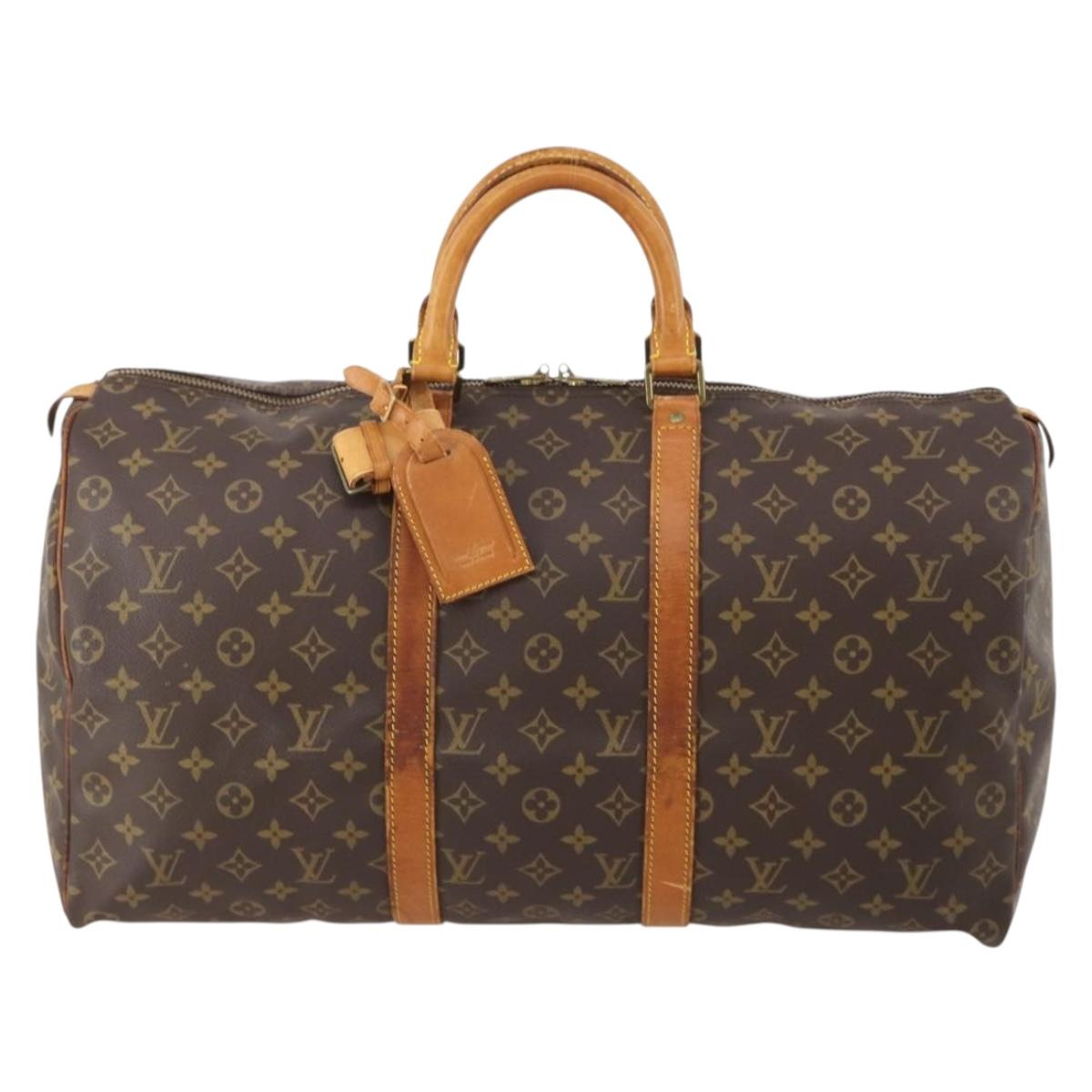 LOUIS VUITTON Monogram Keepall 50 Boston Bag M41426 LV Auth 182823
