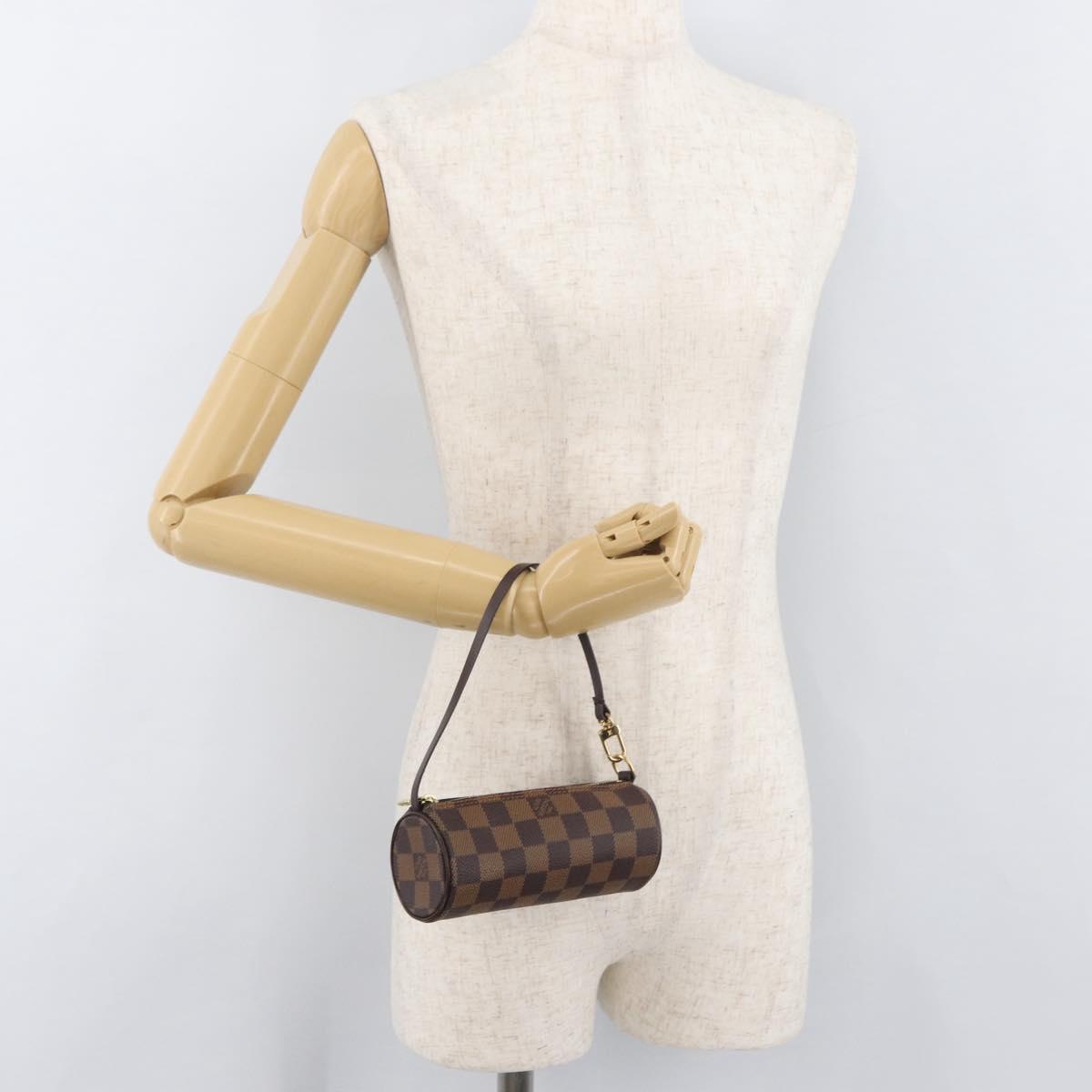 LOUIS VUITTON Damier Ebene Papillon Pouch LV Auth 182825
