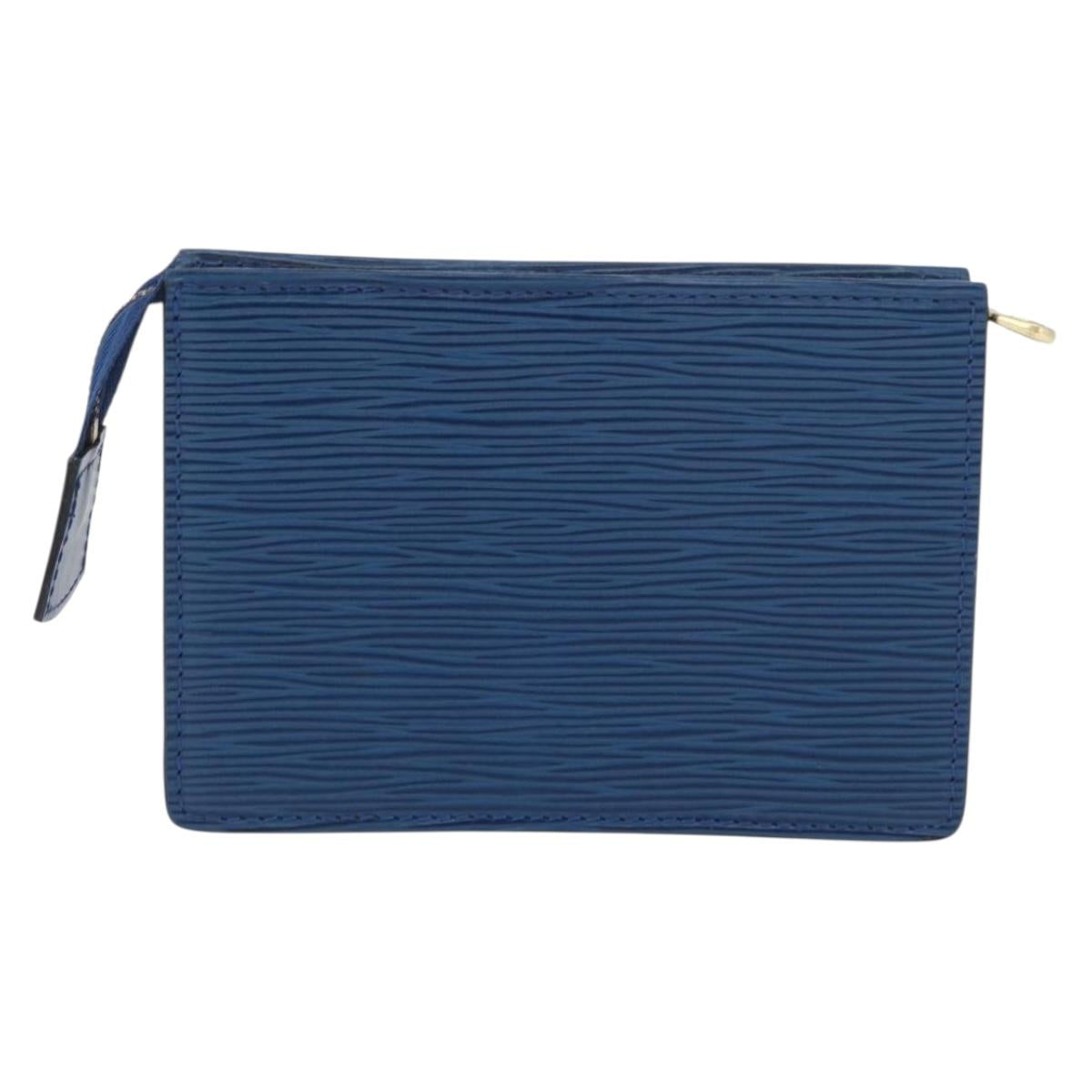 LOUIS VUITTON Epi Trousse Toilette15 Pouch Blue LV Auth 182832