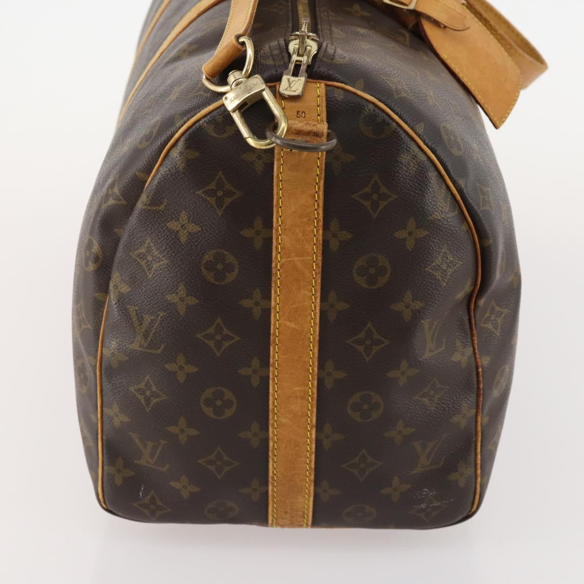 LOUIS VUITTON Monogram Keepall Bandouliere 50 Boston Bag M41416 LV Auth 182846