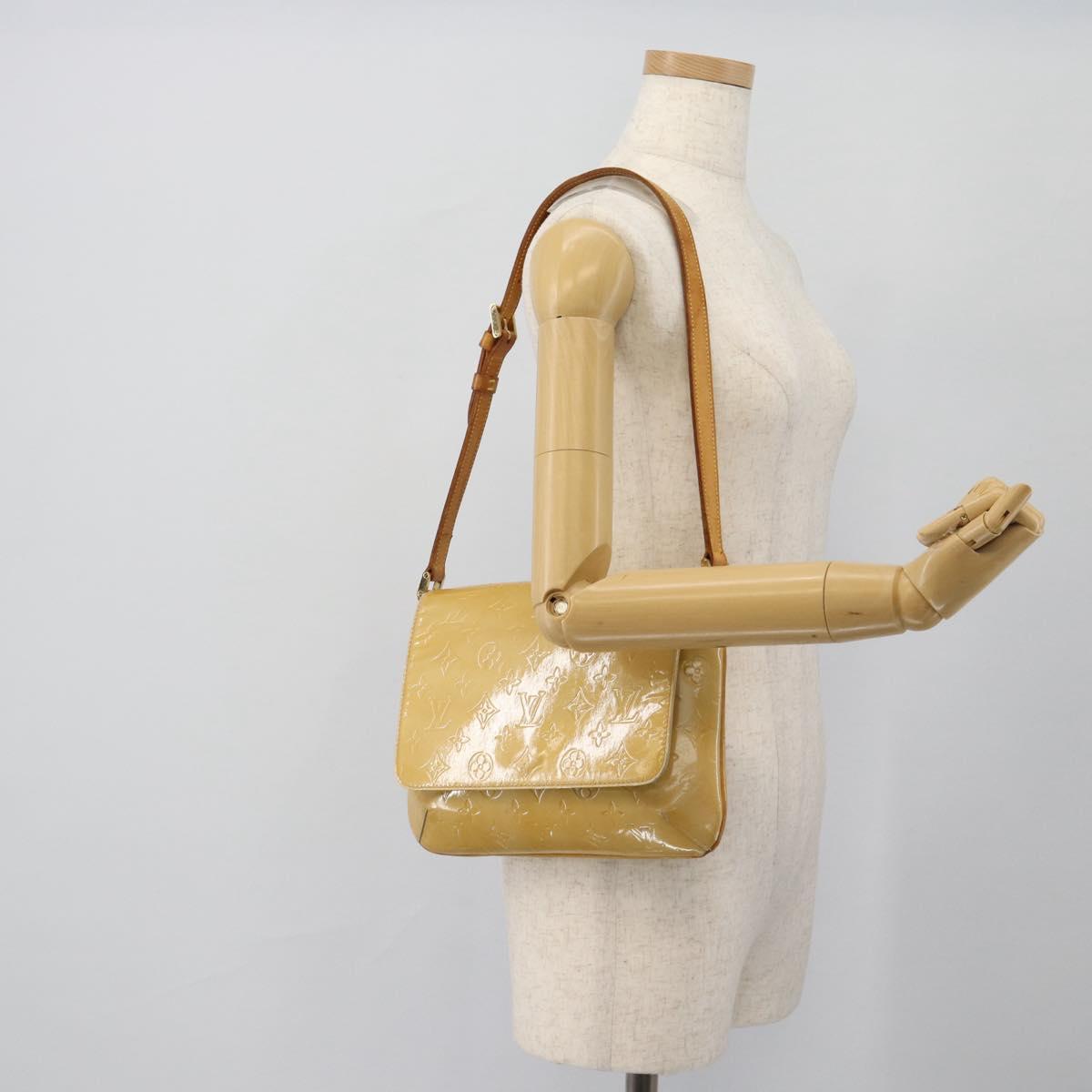 LOUIS VUITTON Monogram Vernis Thompson Street Bag Beige M91301 LV Auth 182856