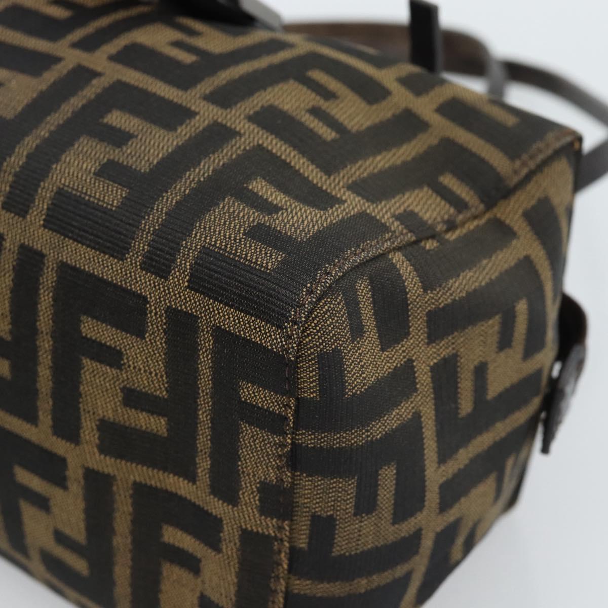 FENDI Zucca Canvas Mamma Baguette Hand Bag Brown Black Auth 182861A