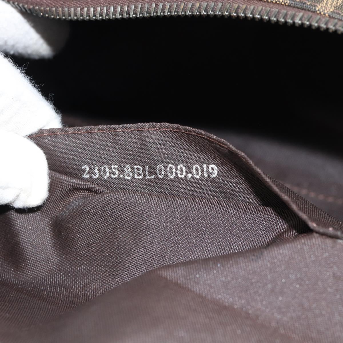 FENDI Zucca Canvas Mamma Baguette Hand Bag Brown Black Auth 182861A