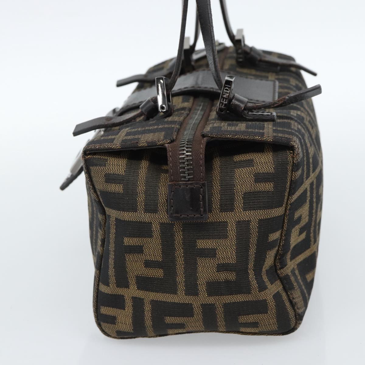 FENDI Zucca Canvas Mamma Baguette Hand Bag Brown Black Auth 182861A