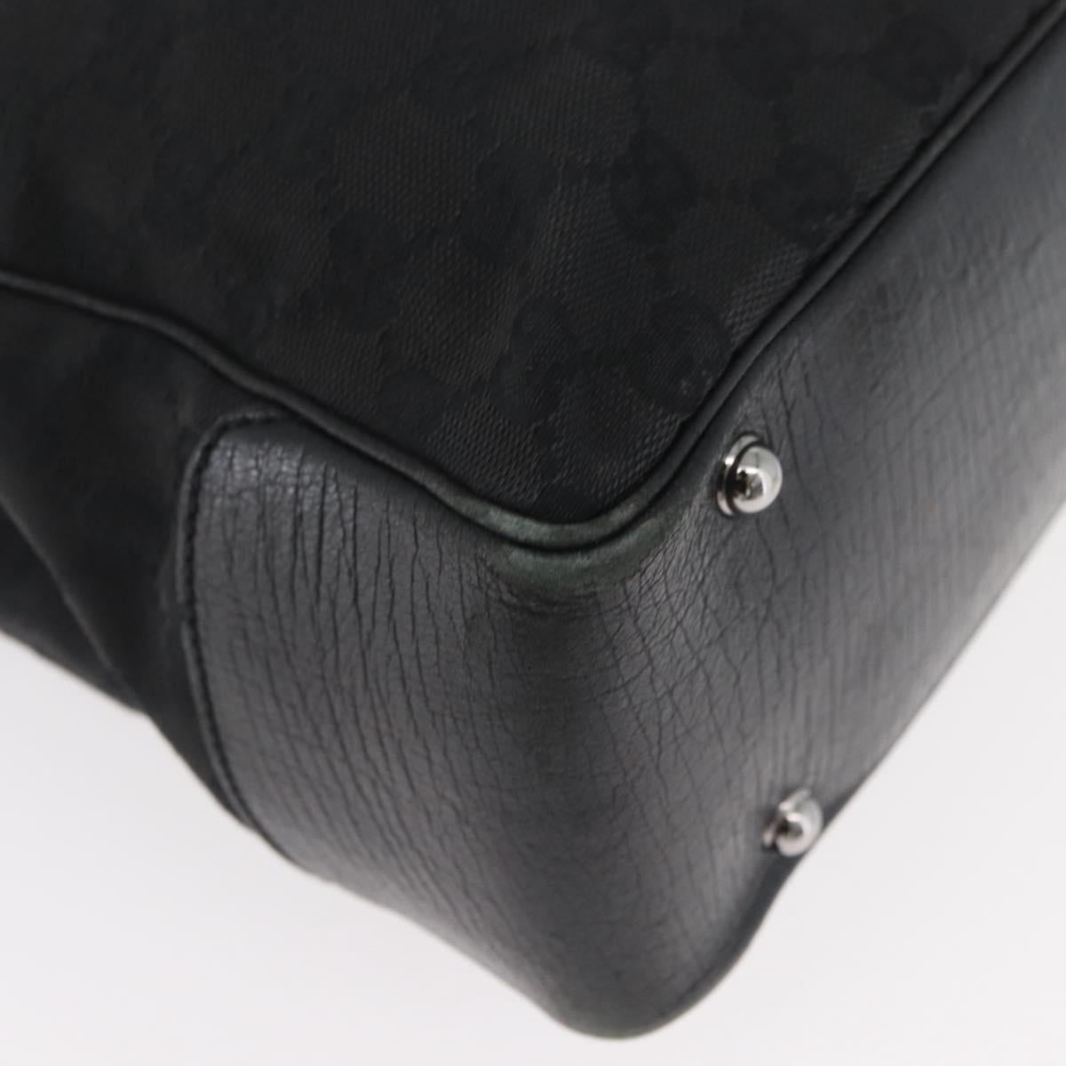 GUCCI GG Canvas Bamboo Hand Bag Black 112526 Auth 182862