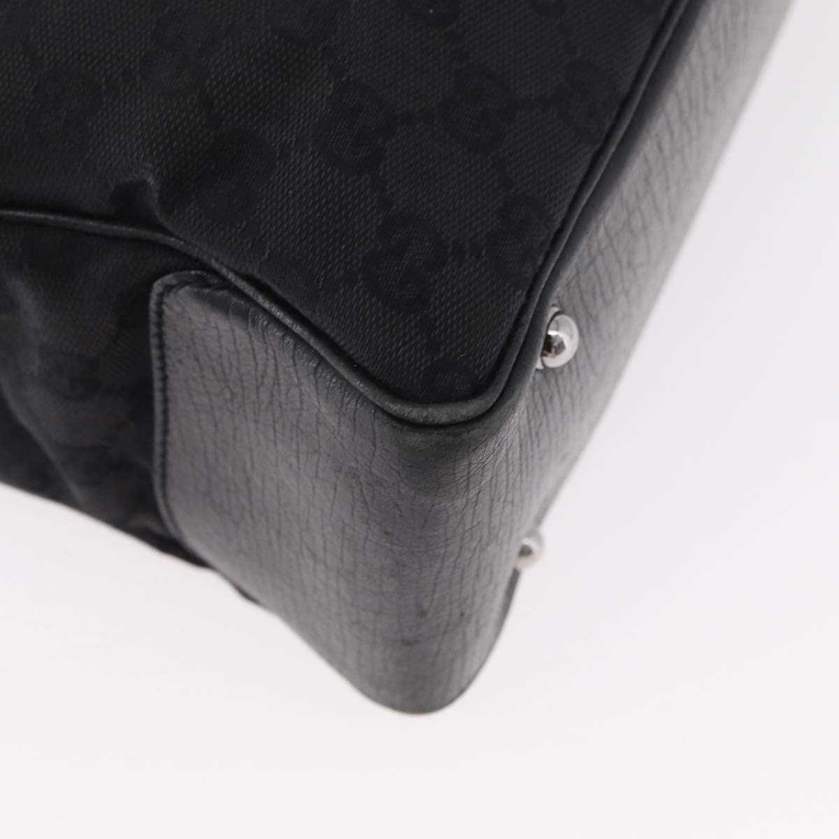 GUCCI GG Canvas Bamboo Hand Bag Black 112526 Auth 182862