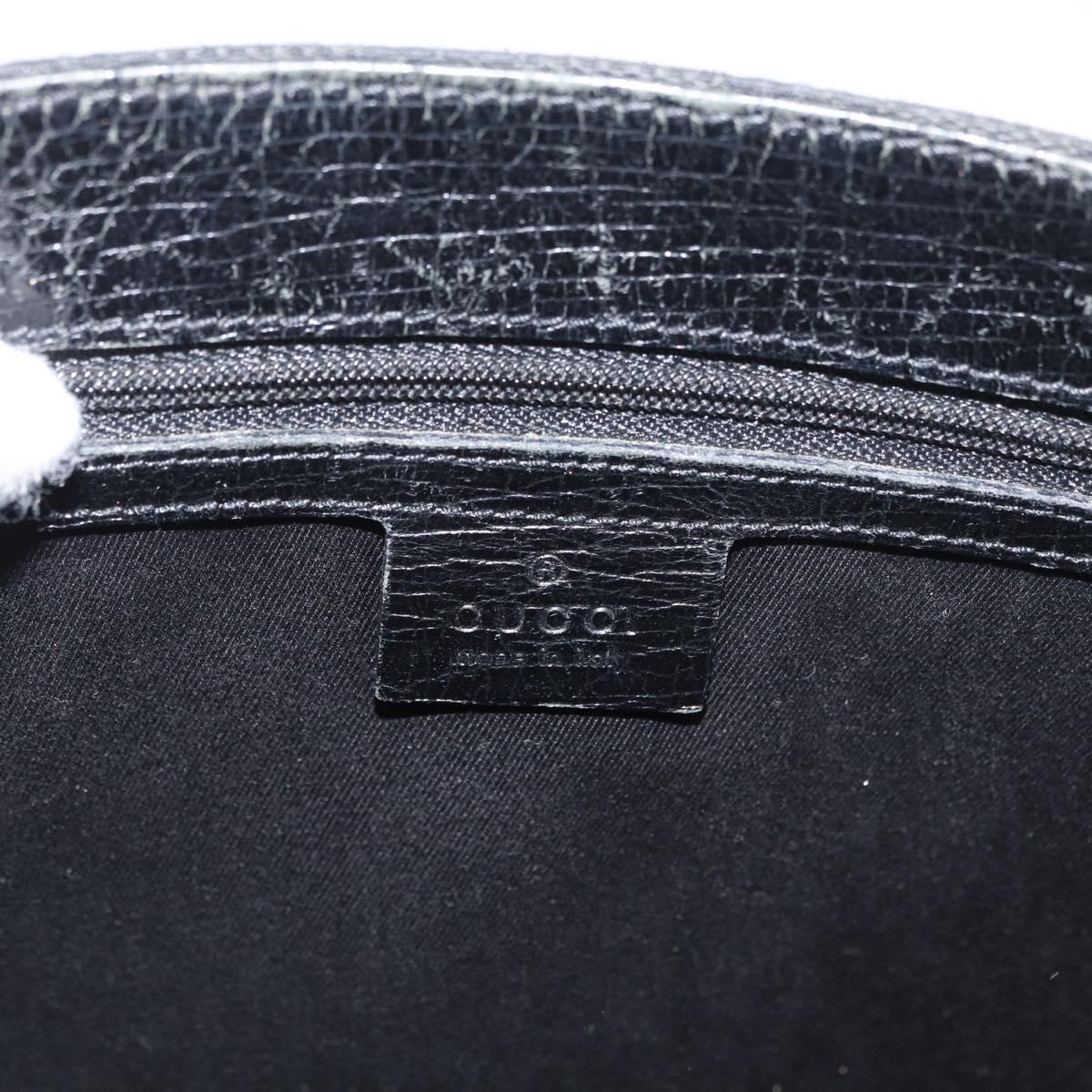 GUCCI GG Canvas Bamboo Hand Bag Black 112526 Auth 182862