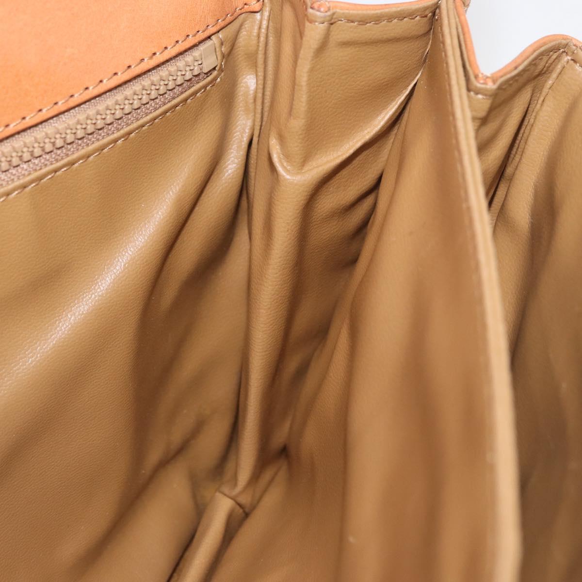 CELINE Macadam Canvas Shoulder Bag PVC Leather Brown Gold Auth 182863