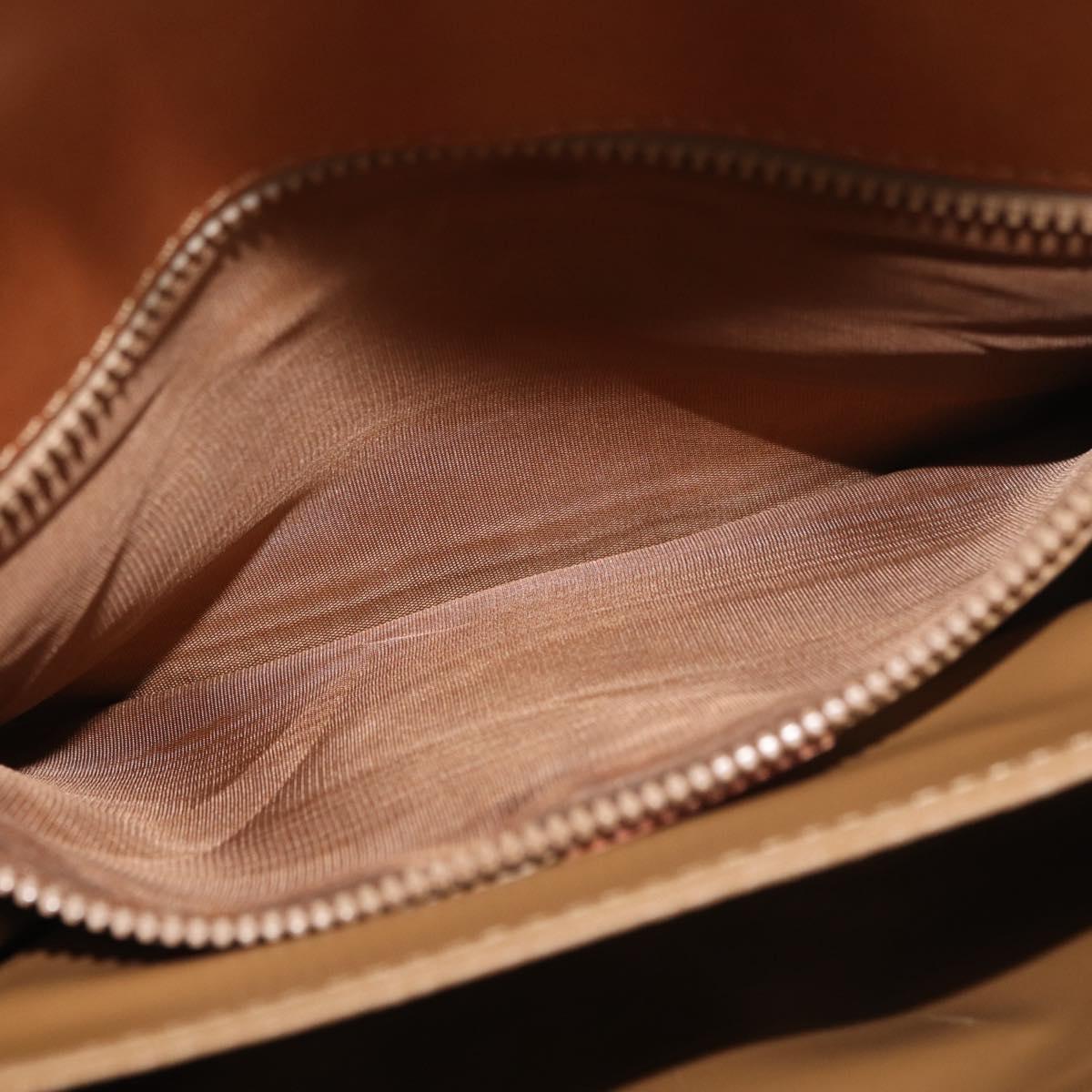CELINE Macadam Canvas Shoulder Bag PVC Leather Brown Gold Auth 182863