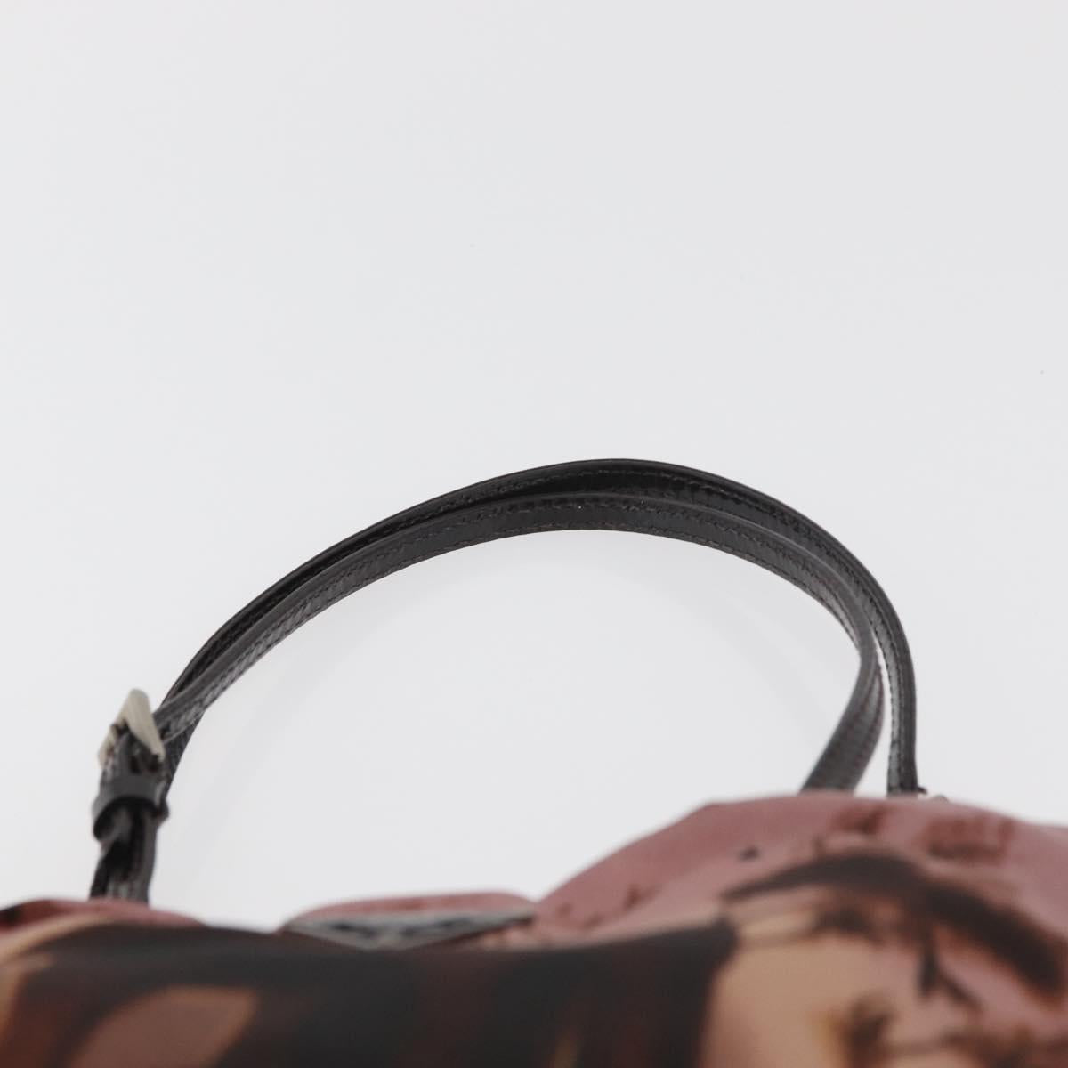 PRADA Hand Bag Nylon Pink Silver Auth 182868A