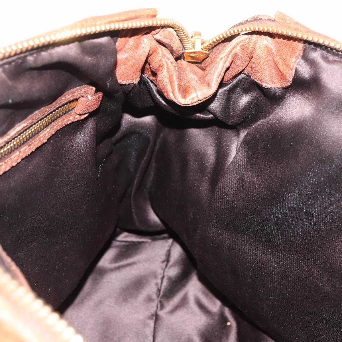 Miu Miu Hand Bag Leather Brown Gold Auth 182872A