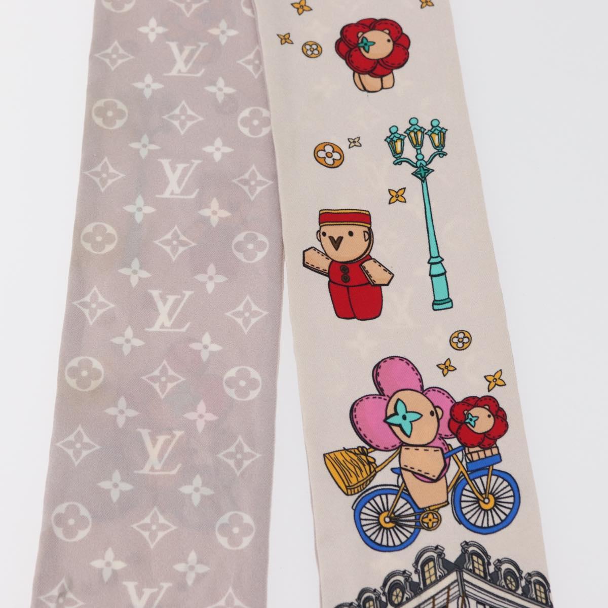 LOUIS VUITTON Monogram Vivienne Bando BB Scarf Silk Pink M77933 LV Auth 182876A