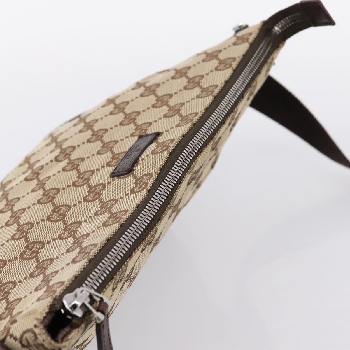 GUCCI GG Canvas Shoulder Bag Brown Silver 114273 Auth 182886A