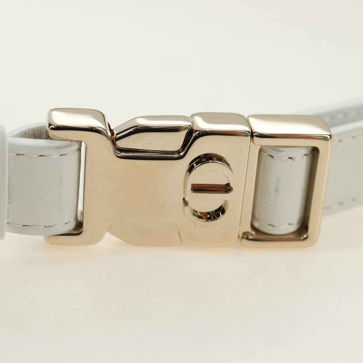 Christian Dior Canage Vibe Shoulder Bag Lamb Skin 2way White Gold Auth 182900SM