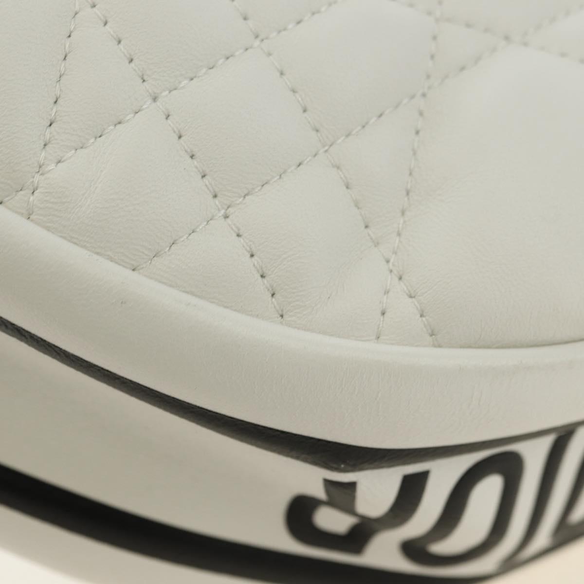Christian Dior Canage Vibe Shoulder Bag Lamb Skin 2way White Gold Auth 182900SM