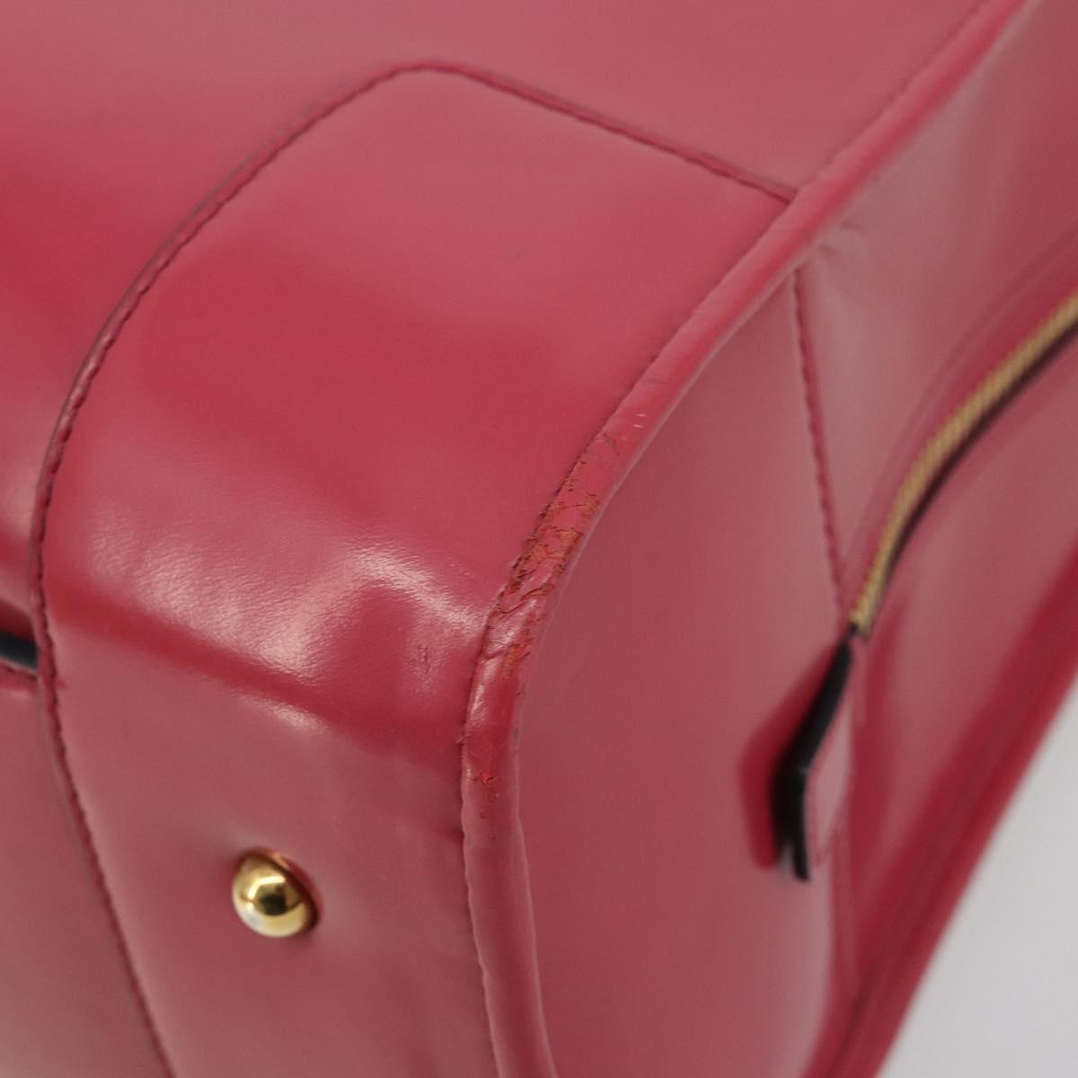 LOEWE Amazona 36 Hand Bag Patent leather Gold Pink Auth 182902A