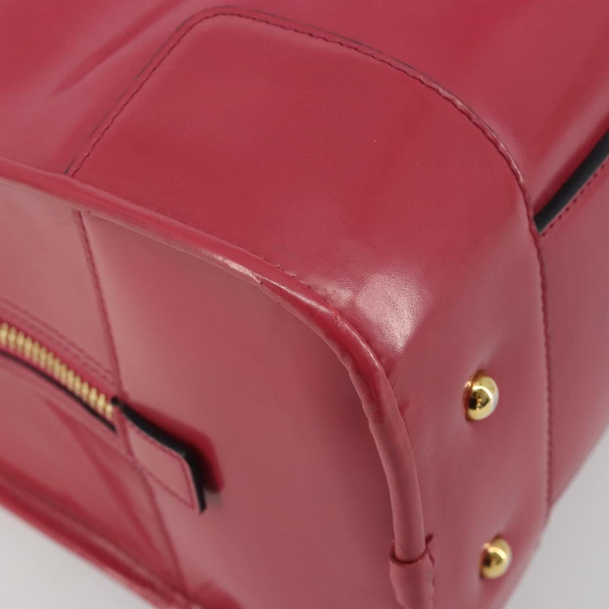 LOEWE Amazona 36 Hand Bag Patent leather Gold Pink Auth 182902A