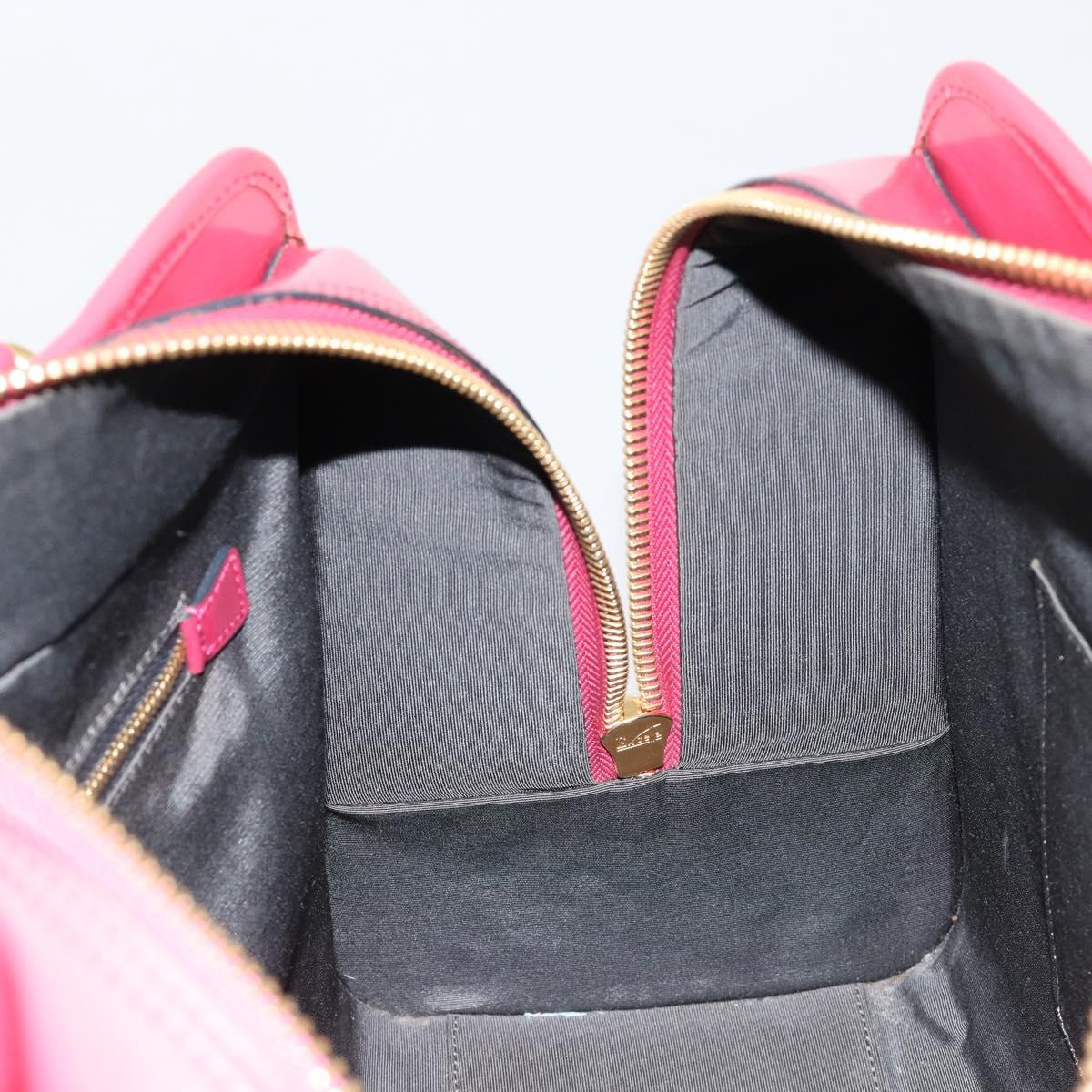 LOEWE Amazona 36 Hand Bag Patent leather Gold Pink Auth 182902A
