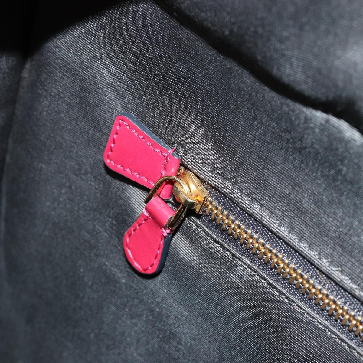 LOEWE Amazona 36 Hand Bag Patent leather Gold Pink Auth 182902A