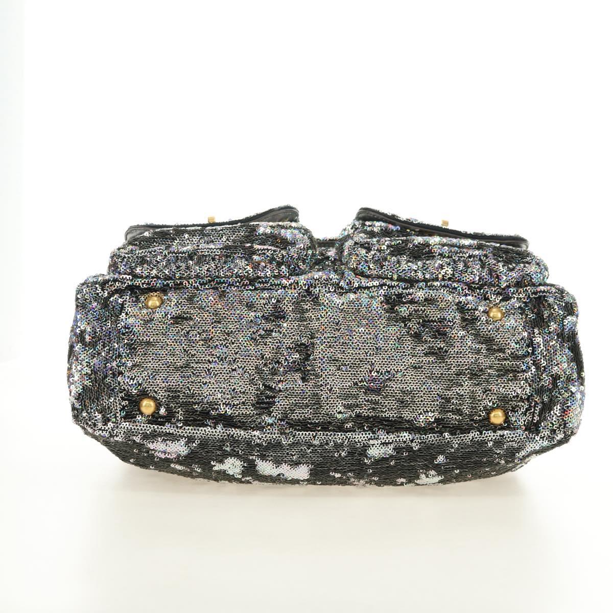 Miu Miu Shoulder Bag Sequin 2way Gold Silver Auth 182905SM