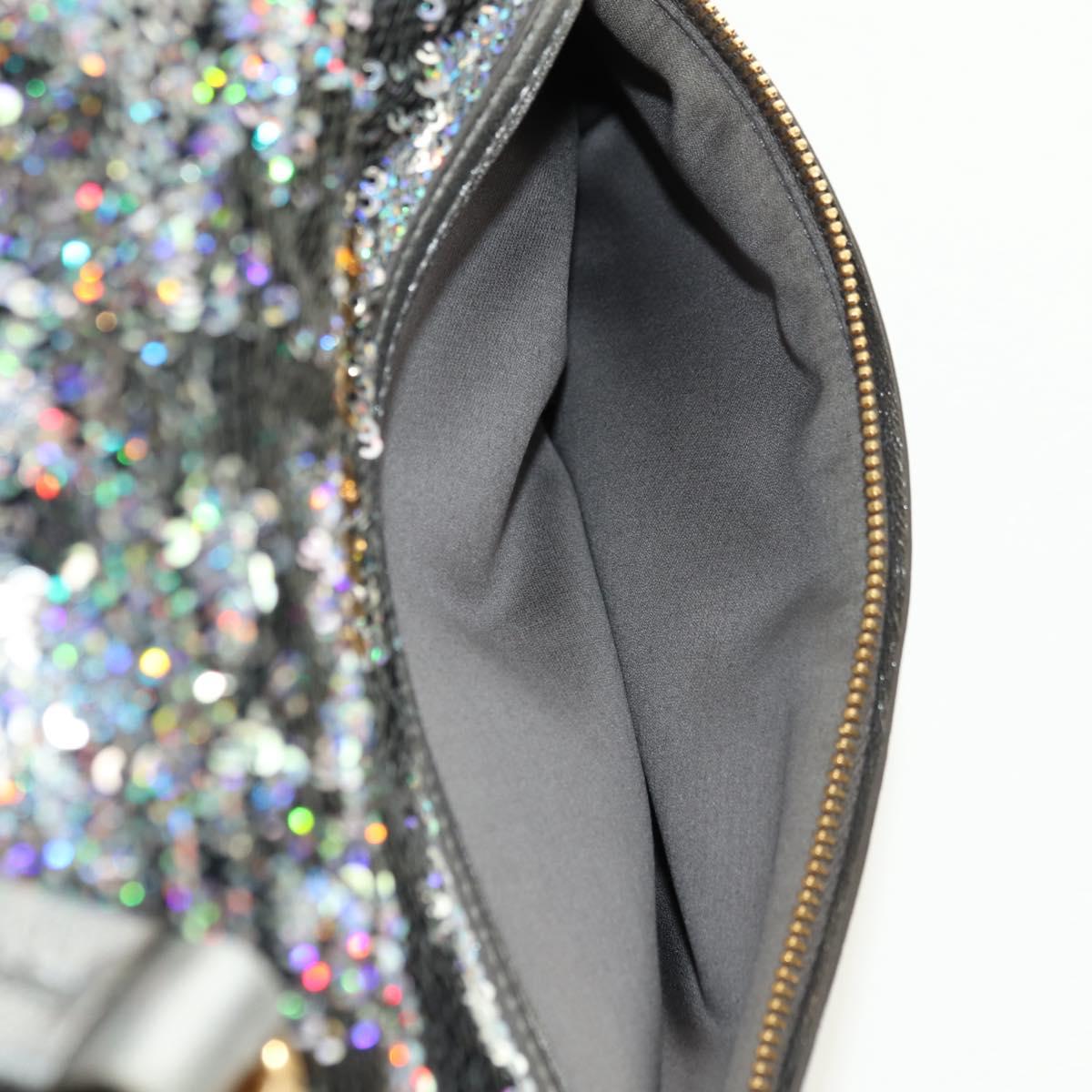 Miu Miu Shoulder Bag Sequin 2way Gold Silver Auth 182905SM