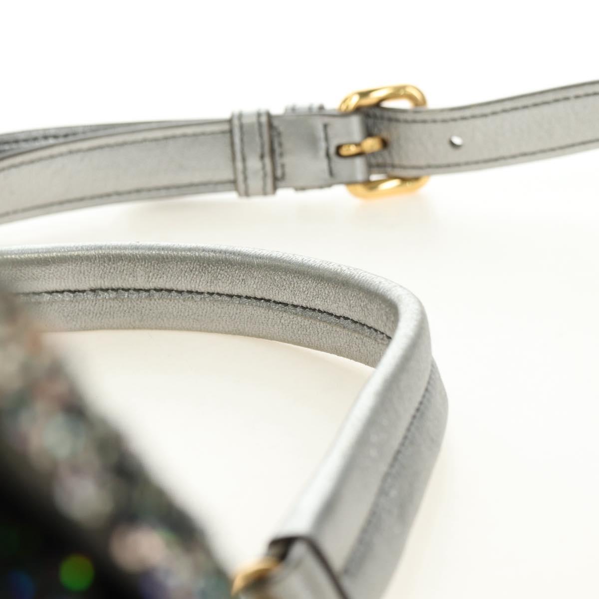 Miu Miu Shoulder Bag Sequin 2way Gold Silver Auth 182905SM