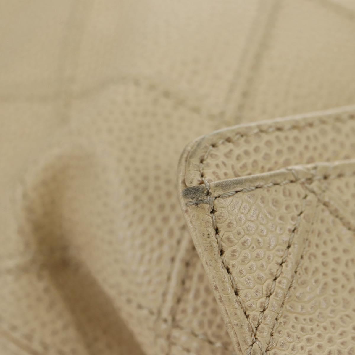 CHANEL Bicolore Backpack Caviar Skin Beige Gold CC Auth 182907V