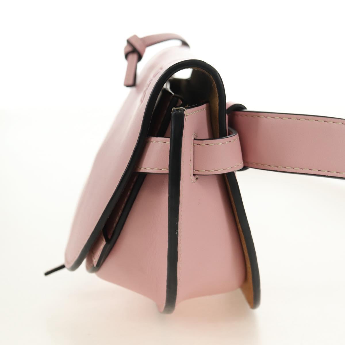 LOEWE Gate Dual Waist bag Leather Pink Gold Auth 182911M