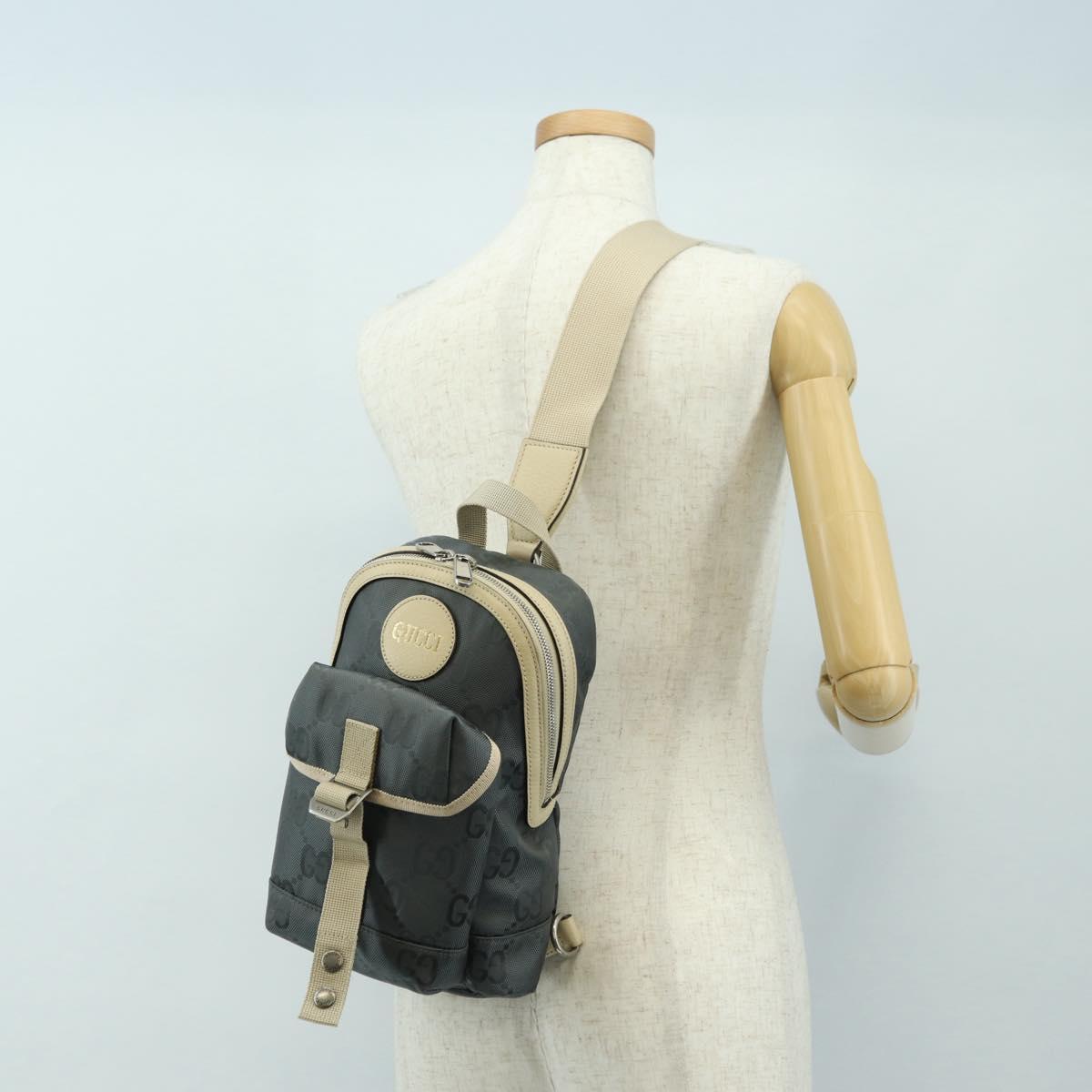 GUCCI GG Canvas Off The Grid Shoulder Bag Gray Silver 658631 Auth 182912M