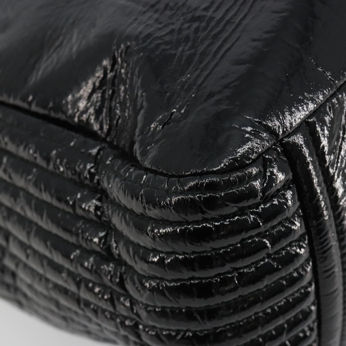 Miu Miu Hand Bag Patent leather 2way Black Silver Auth 182913M